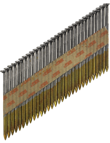 Clous bande 34° Annelés - Acier - 2,8 / 3,1 x 50 à 90mm + GAZ