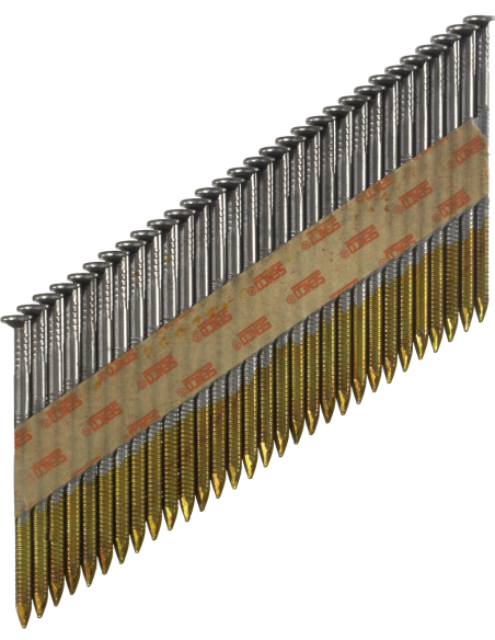 Clous bande 34° Annelés - Acier - 2,8 / 3,1 x 50 à 90mm + GAZ