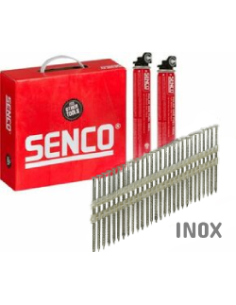 Clous bande 34° Crantés Tête bombée - INOX - 2,8 x 55 à 65mm + GAZ