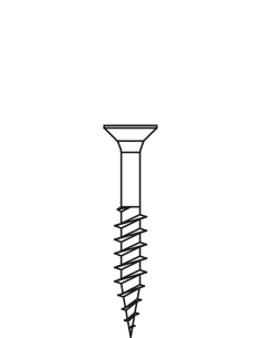 Vis agglo USP tête fraisée PZ - Filetage partiel -  4,0x40mm à 6,0x120mm