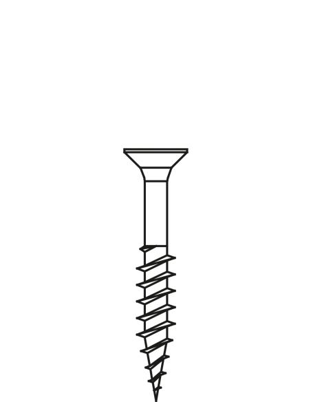 Vis agglo USP tête fraisée PZ - Filetage partiel -  4,0x40mm à 6,0x120mm