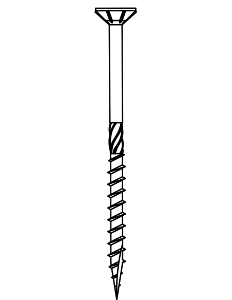 Vis charpente HBS tête fraisée Torx -  6,0x120mm à 8,0x400mm