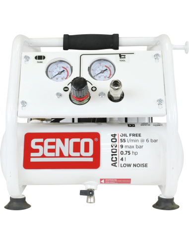 Compresseur silencieux sans huile 4L 9bar - SENCO - AC10304