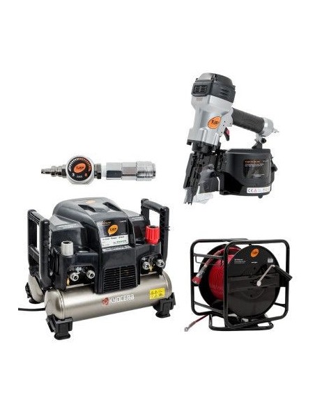 Pack HP compresseur 9/20 HP + cloueur à rouleau 15° 45-90mm PC-90 HP 2G - TJEP