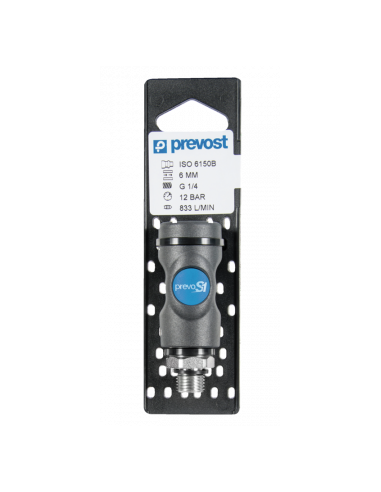 Raccord rapide fileté male cylindrique 6mm - PREVOST - ISI 061151