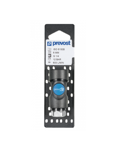 Raccord rapide fileté femelle cylindrique 6mm - PREVOST - ISI 061101