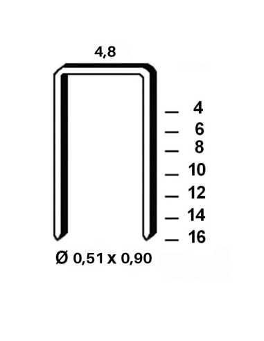 Agrafe type E - 4 à 16mm