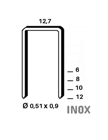 Agrafe type F INOX - 6 à 12mm