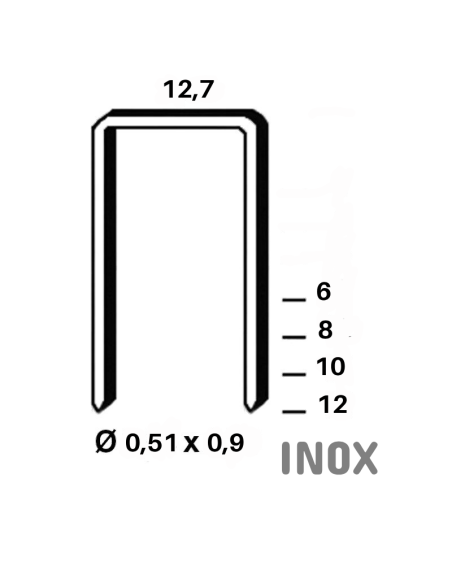 Agrafe type F INOX - 6 à 12mm